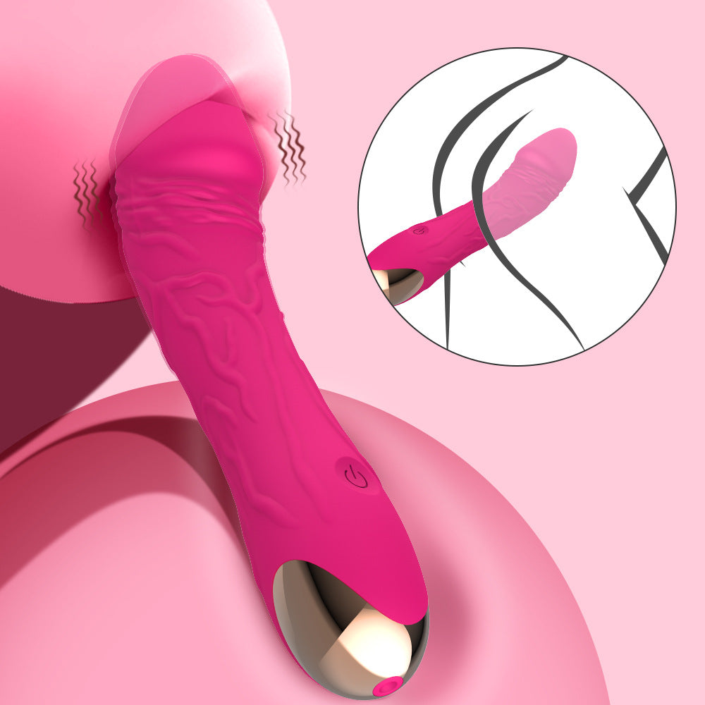 Dark Red Intense Pleasure G-Spot Vibrator - 20 Speed Rechargeable Silicone Wand with Magnetic Charging