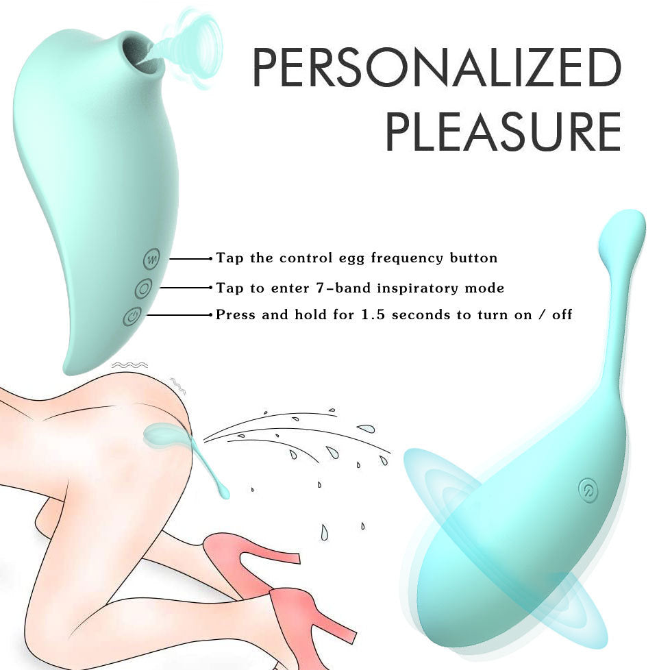Green PulseWave Waterproof Clitoral Sucker & Vibrating G-Spot Teaser - 7 Suction Modes, USB Rechargeable