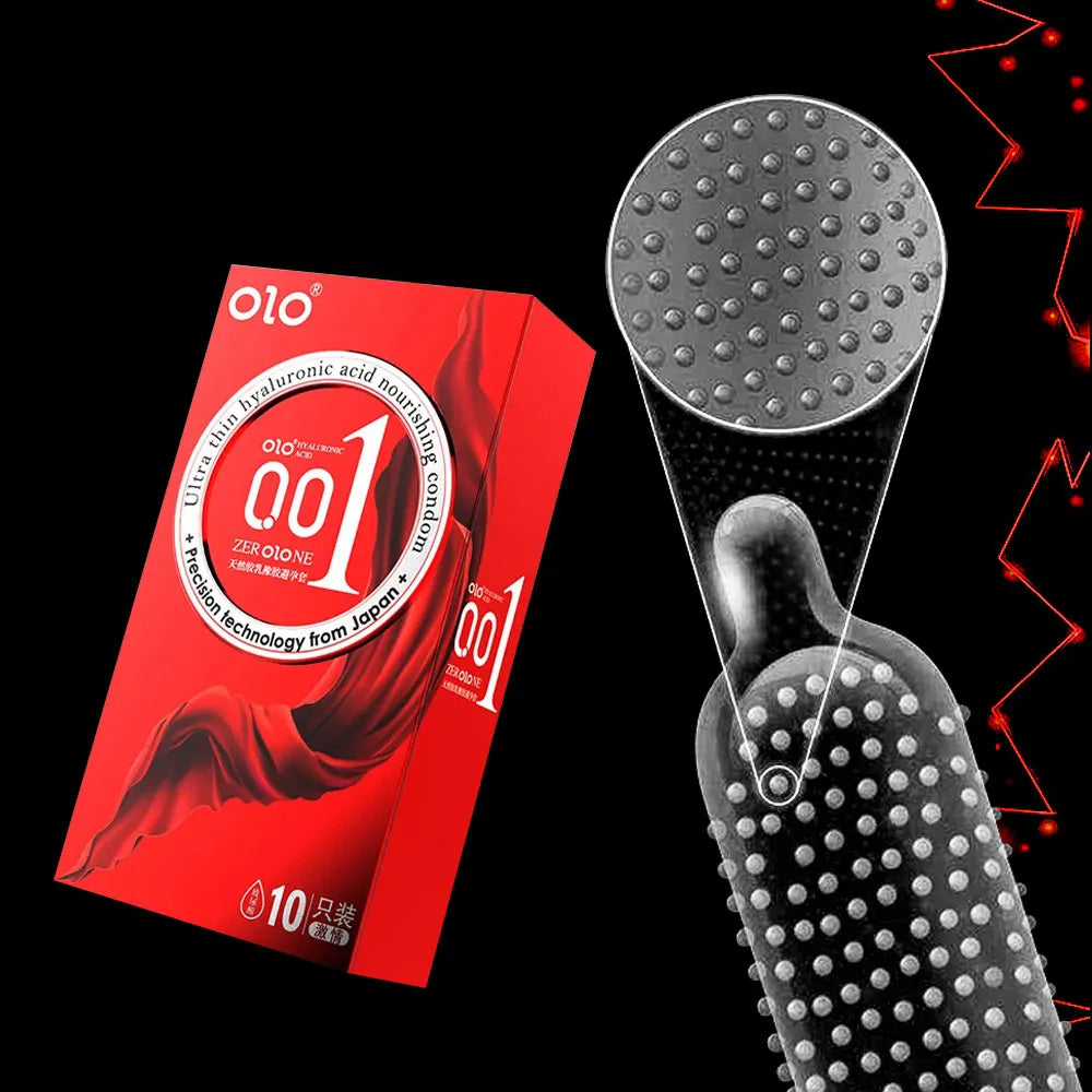 10-100PCS Condom for long sex Hyaluronic Acid Safety Granules Thread Ultra-thin Stimulation Safe and Comfortable