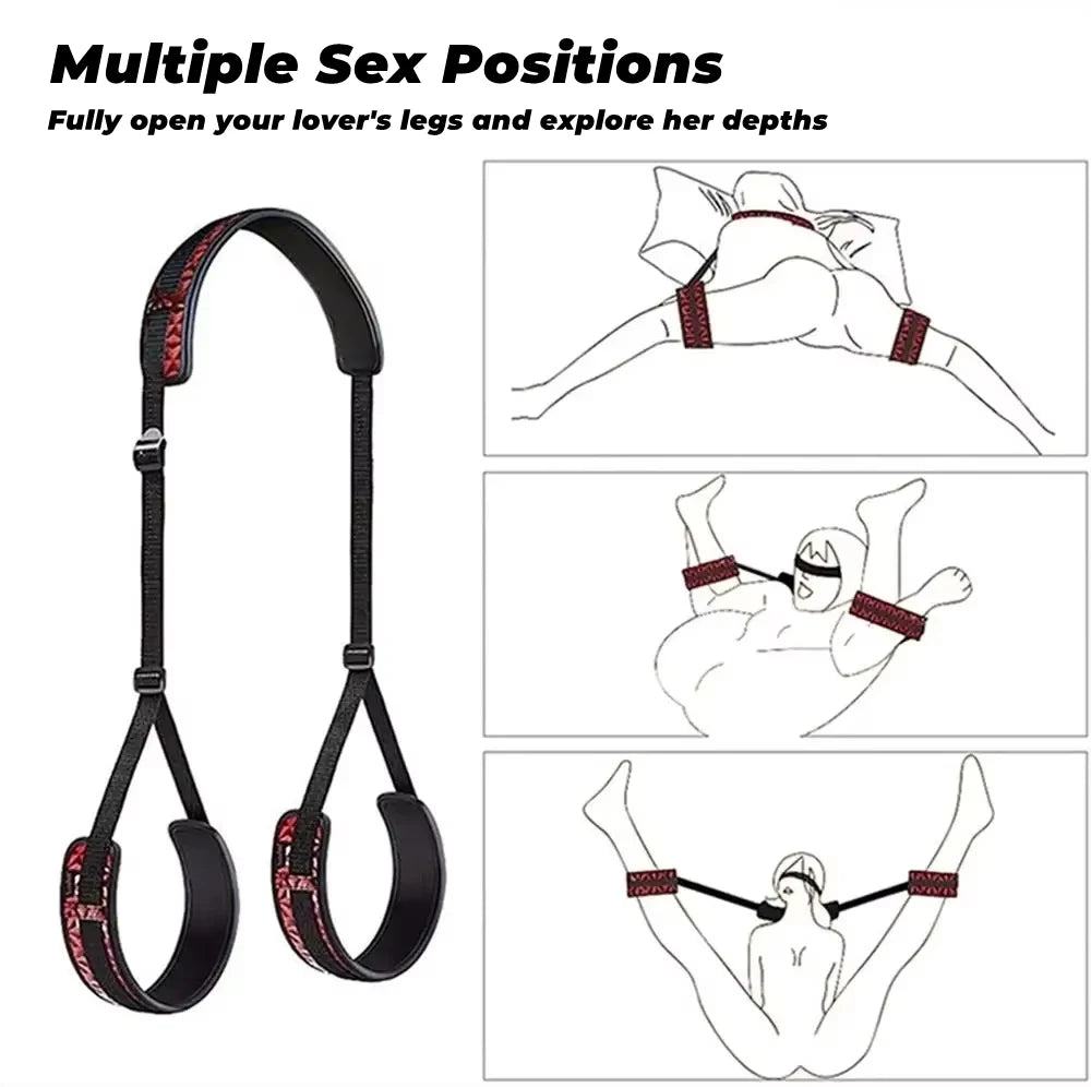 Bondage Restraint Kit - Adjustable Handcuffs & Ankle Cuffs for Adults, Soft Bedroom Ties