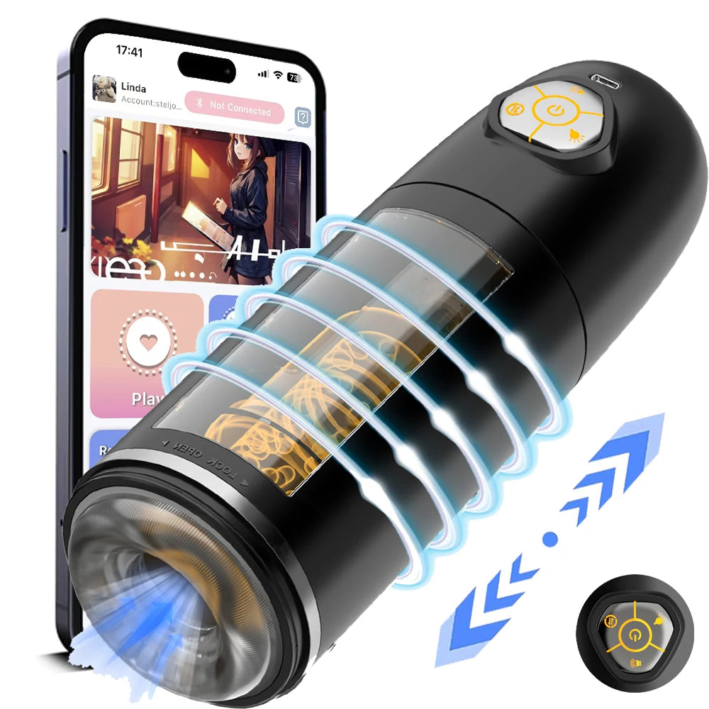 Automatic Male Masturbator Cup 10 Thrusting Rotating Modes Pocket Pussy Penis Blowjob Machine Sex Toy For Men Adult Supplies