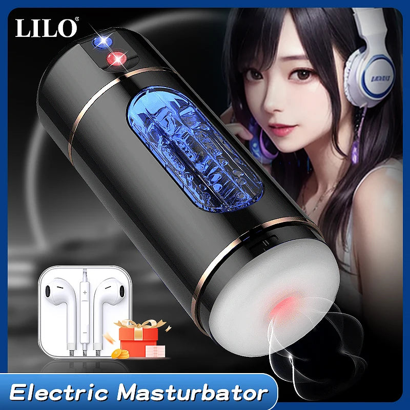 LILO Electric Auto-Stroking Masturbator Cup for Men - Smart Control, 10 Vibration Modes, Waterproof & Rechargeable Adult Sex Toy