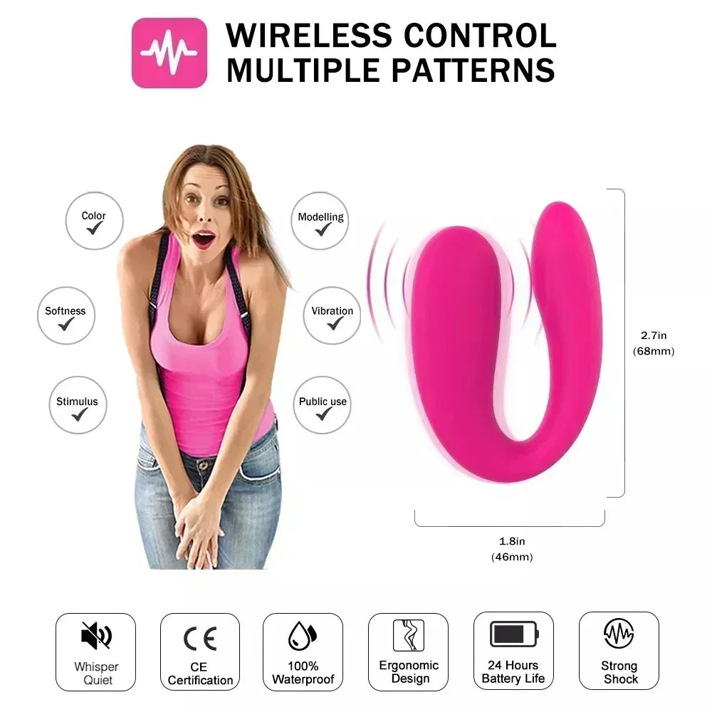 Mini U-shaped Vibrator Female Vaginal Anal Stimulator Clitoral Masturbator G-spot Massager Couple Vibrating Egg Female Sex Toys