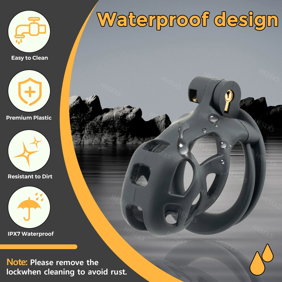 HESEKS Male Chastity Cage Sex Toys Sissy Femboy beginner flat chastity cage belt Cock Cage man lock Penis Rings Men Adult Goods