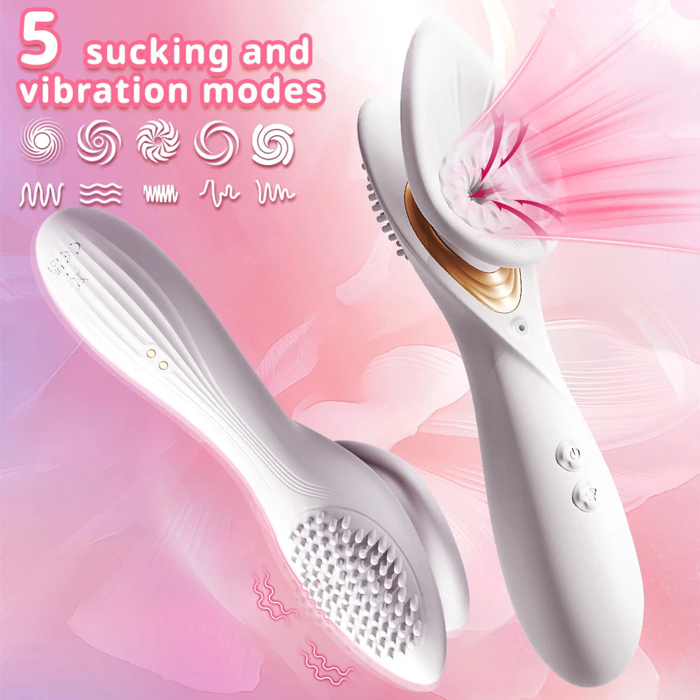 2in1 Powerful Sucking Vibrating Toy for Women, Female Clitoris Nipples Stimulator, Vaginal Vibrator, Clit Sucker, Adult Sex Toys