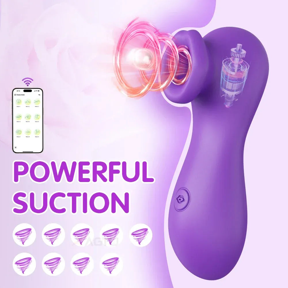 Female Clit Sucker Vibrator Vacuum Nipple Stimulator for Couples - Purple