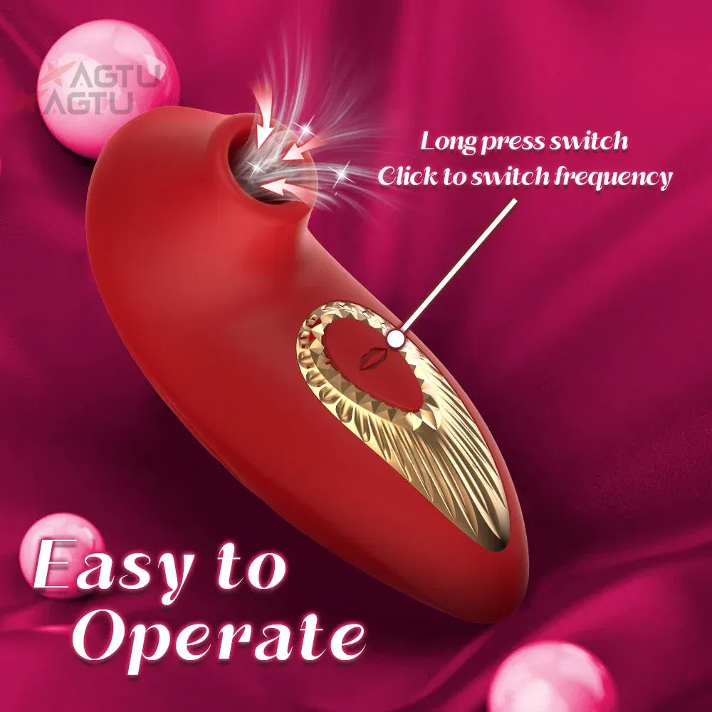 10 Modes Clit Sucker Vibrator Female Masturbator Nipple Stimulator - Gm11 Red