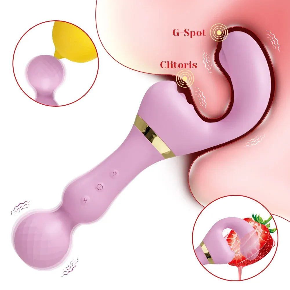 3 In 1 Vagina Vibrator for Women G Spot Nipples Stimulation - Purple