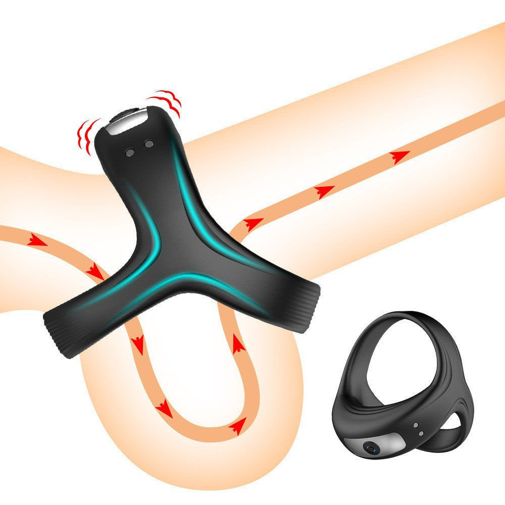 Men's Triangular Vibrating Cock Ring - USB Rechargeable Massager for Enhanced Pleasure