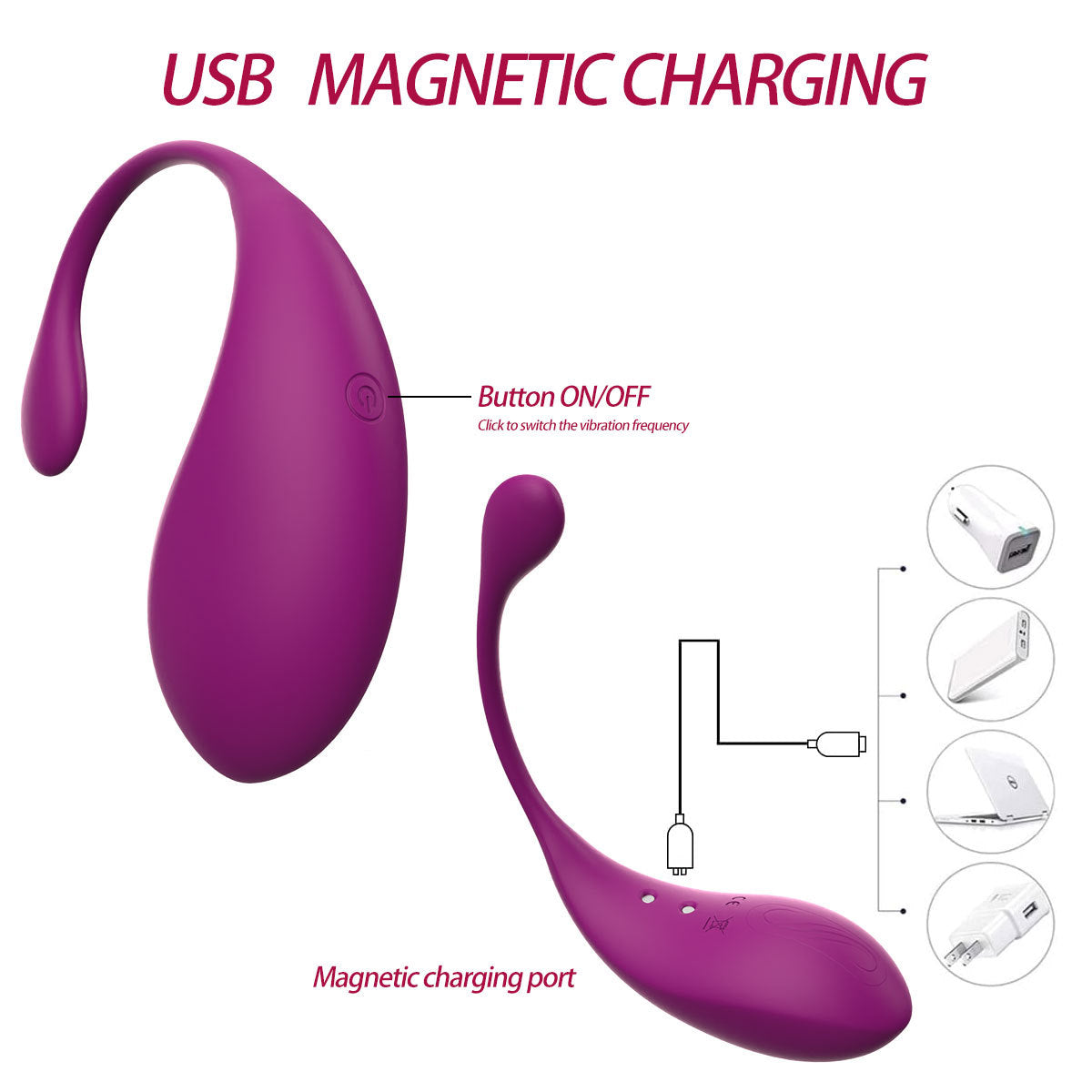 Purple Wearable Vibrating Egg with APP Remote Control - Unisex Pleasure Toy